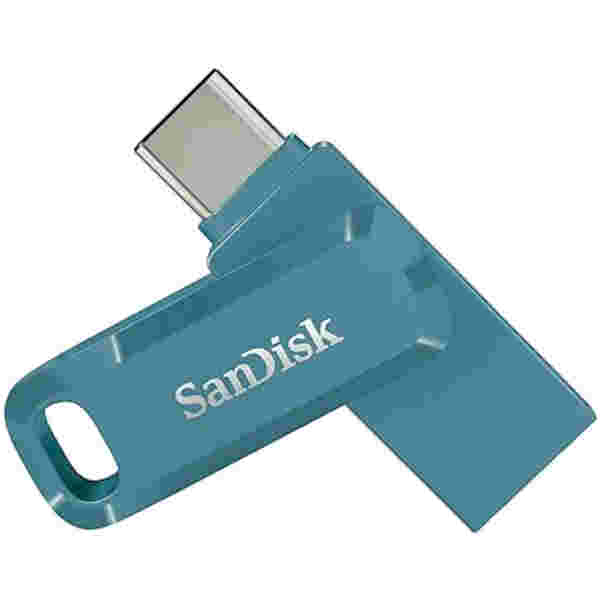 Spominski ključek 64GB USB 3.2/USB-C Sandisk Dual Drive Go 150MB/s kovinski vrtljiv moder (SDDDC3-064G-G46NBB)