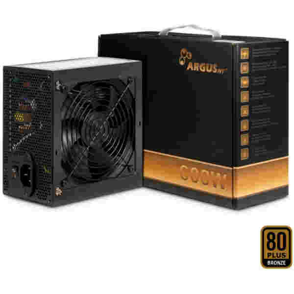 Napajalnik - 600W Inter-Tech BPS-600 Argus 80Plus Bronze 88,7% ATX 2.4 Non modular 120mm črna (88882178)