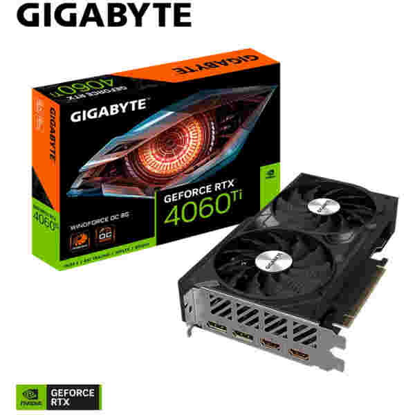 Grafična kartica nVidia RTX4060Ti GigaByte Windforce OC - 8GB GDDR6 (GV-N406TWF2OC-8GD)