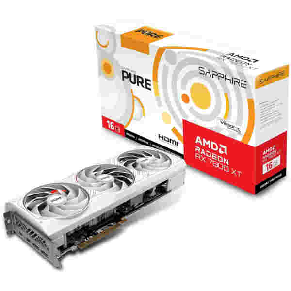 Grafična kartica AMD RX 7800XT Sapphire PURE bela - 16GB GDDR6  | 2xDisplayport 2.1 2xHDMI 2.1a (11330-03-20G)