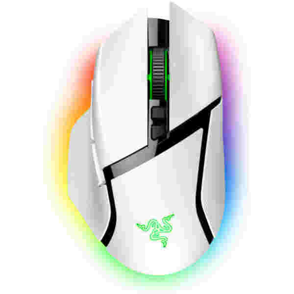 Miš Razer brezžična + Bluetooth Basilisk V3 Pro optična gaming 30000DPI RGB bela (RZ01-04620200-R3G1)