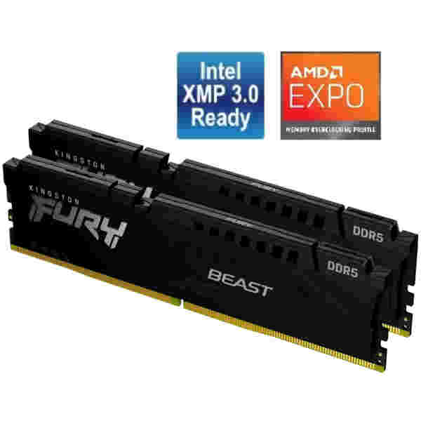 Kingston Fury Beast 64GB Kit (2x32GB) DDR5-5600 DIMM CL36 AMD EXPO