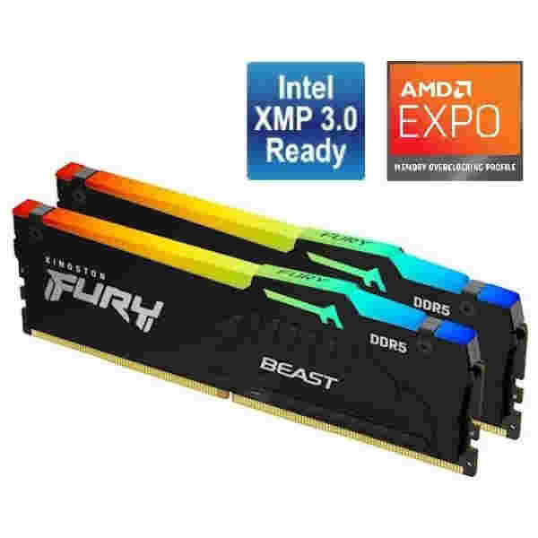 Kingston Fury Beast RGB 32GB Kit (2x16GB) DDR5-5600 DIMM PC5-38400 CL36