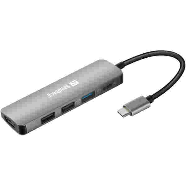 Sandberg USB-C priklopna postaja na HDMI + 3x USB 3.0 in Power Delivery 100W