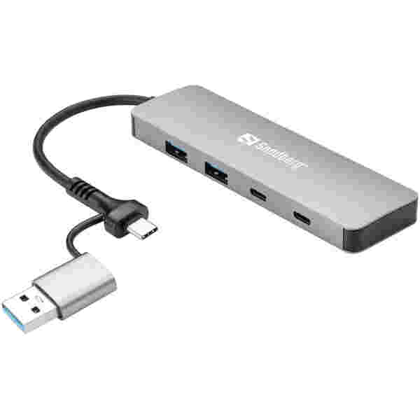 Sandberg vozlišče USB-C/A to 2xUSB-A+2xUSB-C