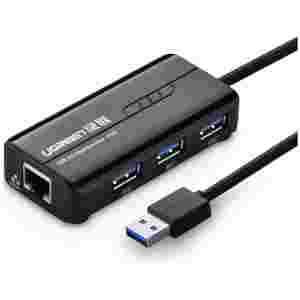 Ugreen USB 3.0 hub na 3x USB A in RJ45 - box