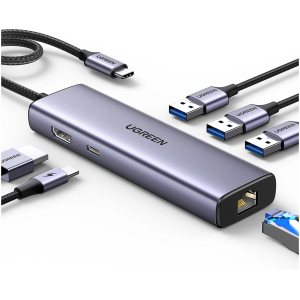 Ugreen 6-v-1 USB-C Hub (100 W PD vhod