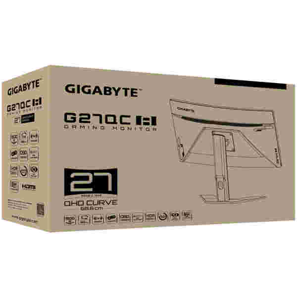 Monitor GigaByte 68,6 cm (27,0") G27QC A 2560x1440 Curved Gaming 165Hz VA 1ms 2xHDMI DisplayPort 2xUSB3.0 HAS Zvočniki  sRGB132% AdaptiveSync - Image 5