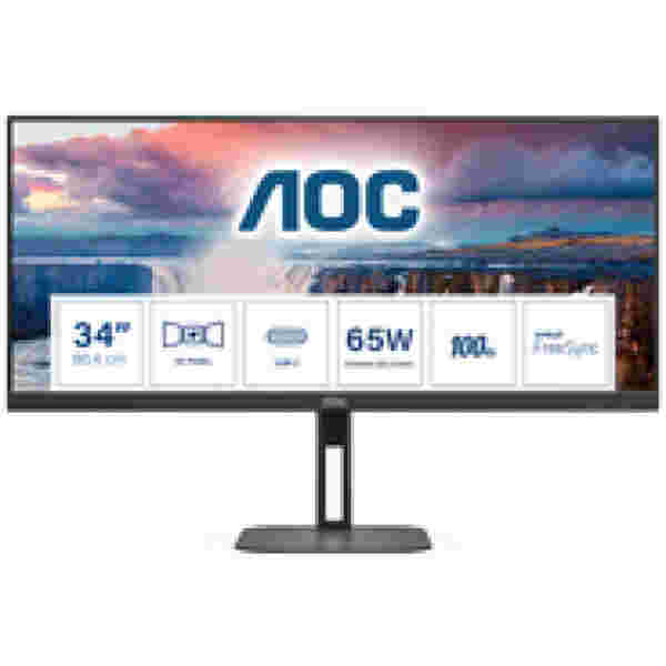 0") U34V5C 3440x1440 100Hz VA 1ms HDMI DisplayPort USB-C 65W 4xUSB3.2 Pivot Zvočniki 2x5W  6H sRGB121% FreeSync