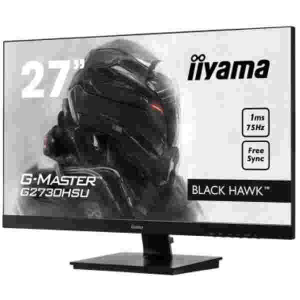 Monitor Iiyama 68,6 cm (27,0") G2730HSU-B1 1920x1080 Gaming 75Hz TN 1ms VGA HDMI DisplayPort 2xUSB2.0 Zvočniki  FreeSync BlackHawk - Image 4