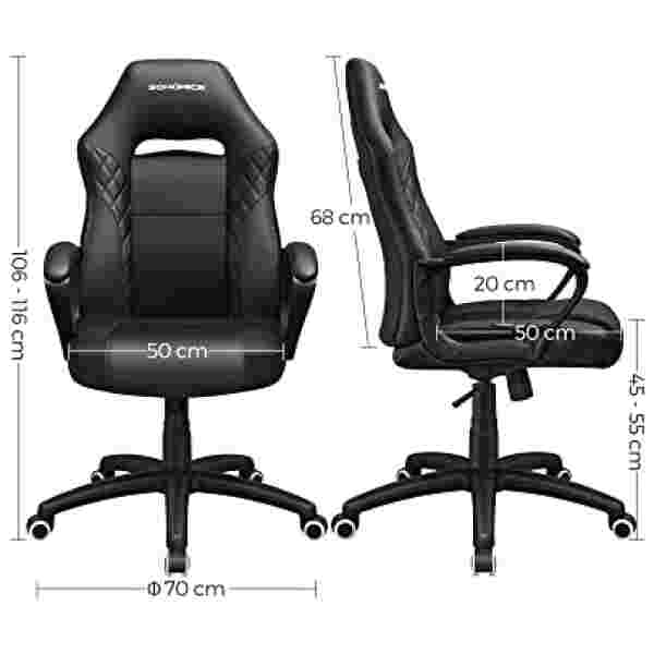 SONGMICS Gaming stol črn OBG38BKV1 - Image 3