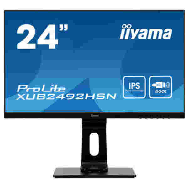 Monitor Iiyama 59,9 cm (23,6")  XUB2492HSN-B1 1920x1080 75Hz VA 4ms HDMI DisplayPort USB-C 65W 2xUSB3.0 Pivot Zvočniki  RJ45 - Image 4