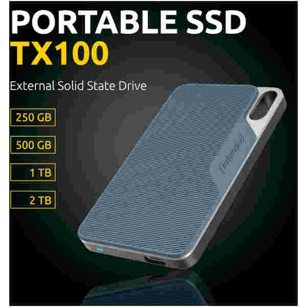 Intenso 1TB SSD TX100 500MB/s USB 3.2 Gen1x1 zunanji disk - modra - Image 2