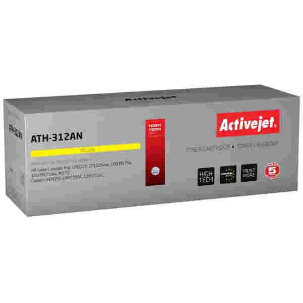 Activejet rumen toner HP CE312A. Canon CRG-729Y