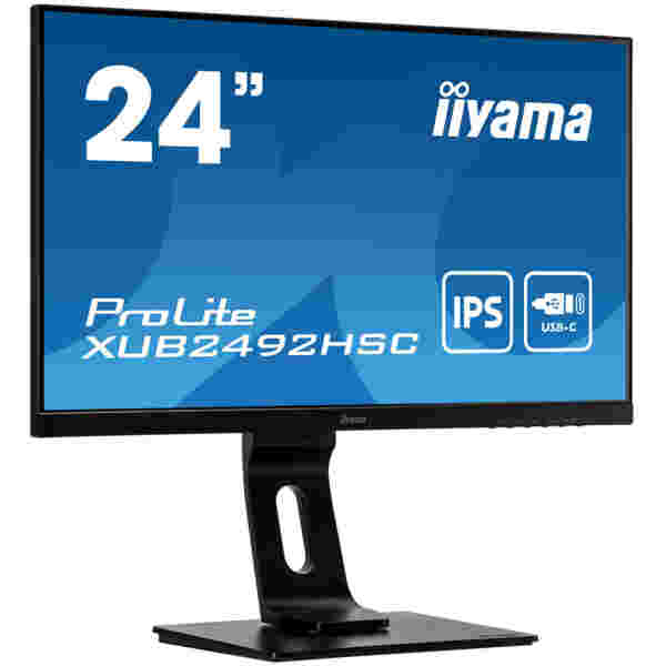 Monitor Iiyama 60,5 cm (23,8") XUB2492HSC-B1 1920x1080 75Hz IPS 4ms HDMI DisplayPort USB-C 65W 2xUSB3.0 Pivot Zvočniki  sRGB99% ProLite - Image 4