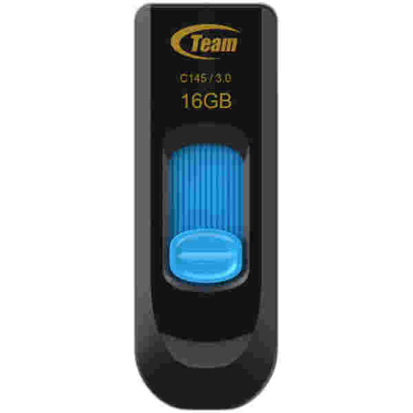 Spominski ključek 16GB USB 3.2 Teamgroup C145 - plastičen/drsni/črn (TC145316GL01)