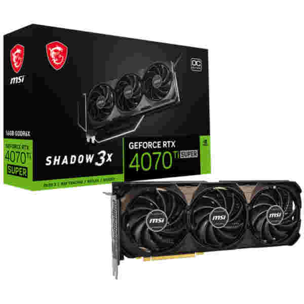 Grafična kartica nVidia RTX4070Ti Super MSI SHADOW 3X OC  - 16GB GDDR6X (V513-845R)