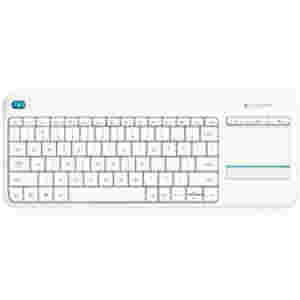 Tipkovnica brezžična Logitech K400 Plus US | bela + Touchpad (920-007128)