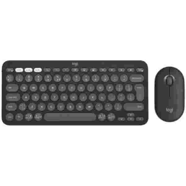 Tipkovnica in miš Logitech Bluetooth poslovna Pebble 2 Combo UK grafitna tiha nizka SLO gravura (920-012239)