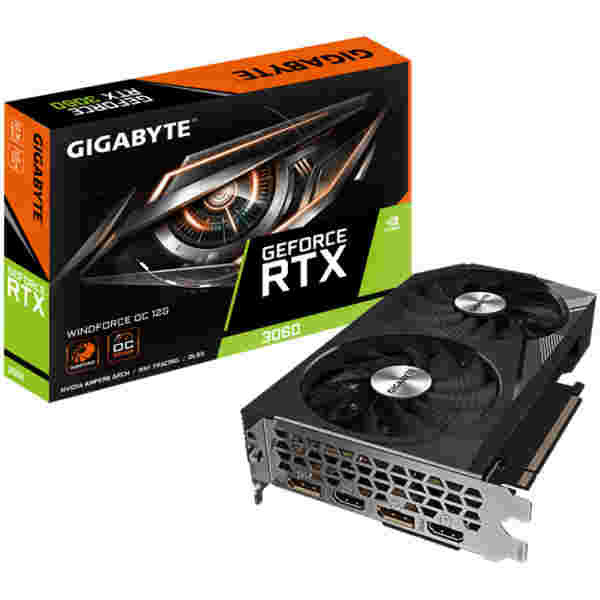 Grafična kartica nVidia RTX3060 GigaByte Windforce OC - 12GB GDDR6 (GV-N3060WF2OC-12GD 2.0)