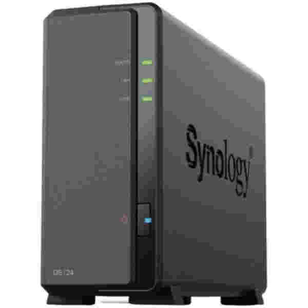 NAS ohišje Synology DS-124 All-In-One server 1x 2,5"/3,5" SATA HDD/SSD, 2x Gigabit LAN, 2x USB 3.0, 1GB RAM