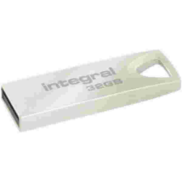 Spominski ključek 32GB USB 2.0 Integral ARC - kovinski/srebrn (INFD32GBARC)