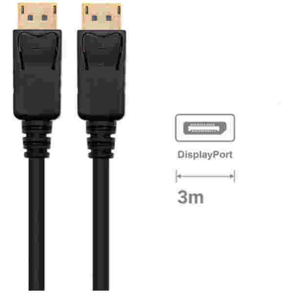 Kabel DisplayPort (m) => DisplayPort (m) 3,0m Ewent EC1407 pozlačeni konektorji 8K@60Hz 4K@240Hz - črn (EC1407)