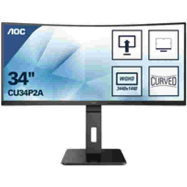 Monitor AOC 86,4 cm (34,0") CU34P2A 3440x1440 Curved 100Hz VA 1ms 2x HDMI DisplayPort 4xUSB3.0 HAS Zvočniki 2x3W  3H sRGB120% PRO - Image 5