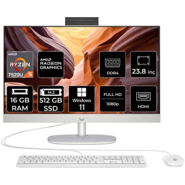 Računalnik HP ProOne 245 G10 AiO / AMD Ryzen™ 5 / RAM 16 GB / SSD Disk