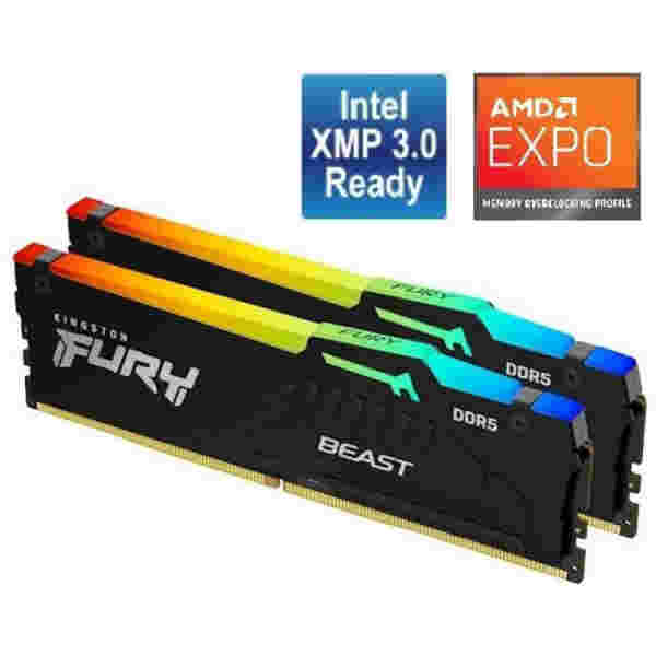 Kingston Fury Beast RGB 64GB Kit (2x32GB) DDR5-5600 DIMM