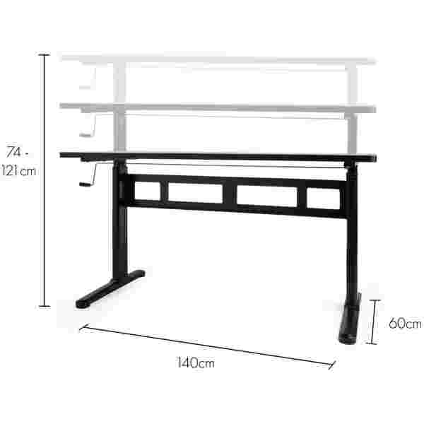 VonHaus nastavljiva Sit&Stand delovna miza črna - Image 4