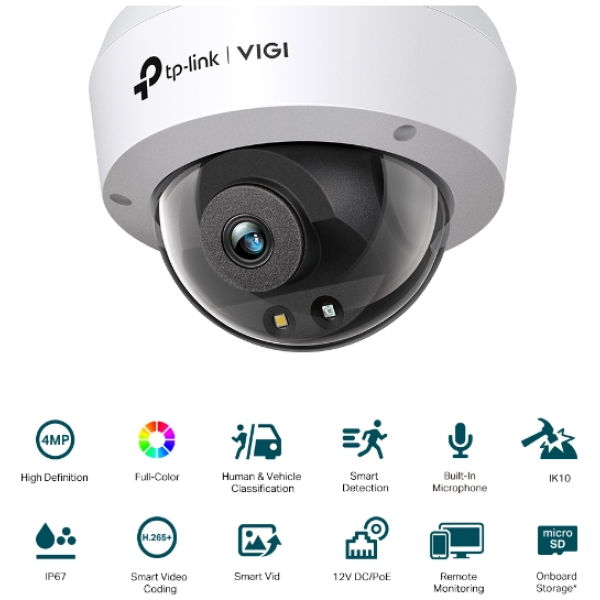 TP-LINK VIGI 4MP Full-Color Dome mrežna kamera (do 2560 × 1440 H.265+ 30fps) - Image 2