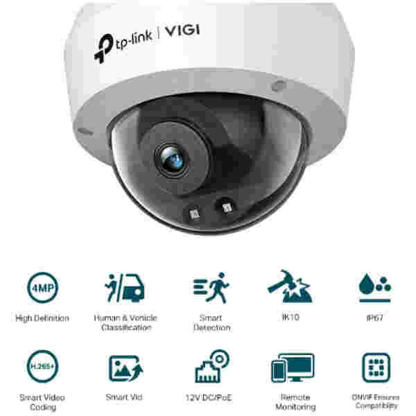 TP-LINK VIGI 4MP IR Dome mrežna kamera (do 2560 × 1440 H.265+ 30fps) - Image 2