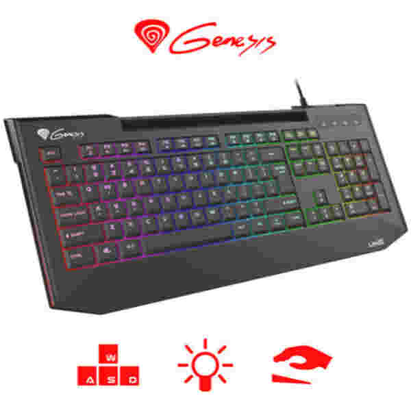 Tipkovnica Genesis Gaming Lith 400 RGB X-SCISSOR USB-HUB (NKG-1419)