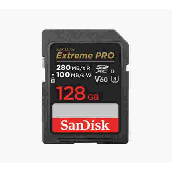 Spominska kartica SDXC 128GB Sandisk Extreme Pro 280MB/s/100MB/s U3 V60 UHS-II (SDSDXEP-128G-GN4IN)