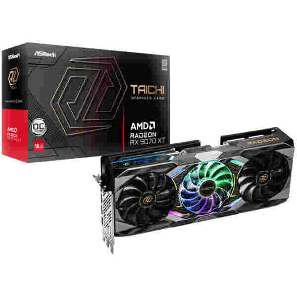 Grafična kartica AMD 9070 XT Asrock Taichi OC - 16GB GDDR6  | 1xHDMI 2.1b 3xDisplayport 2.1a (90-GA5HZZ-00UANF)