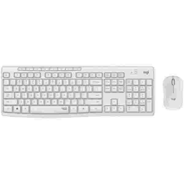 Tipkovnica in miš Logitech brezžična desktop MK295 SLO bela silent gravura 920-009824