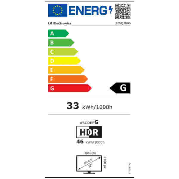 5") 32SQ780S-W 3840x2160 Smart TV 65Hz VA 5ms 2xHDMI HDMI USB-C 3xUSB3.0 HAS Zvočniki  WEB OS TV