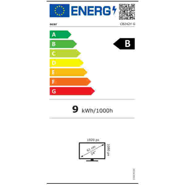 8") CB242YGb 1920x1080 120Hz IPS 1ms VGA HDMI DisplayPort Pivot Zvočniki  AdaptiveSync Vero