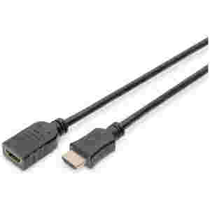 KABEL HDMI/HDMI M/F  5,0m podaljšek Digitus pozlačeni kontakti V1,4 (AK-330201-050-S)