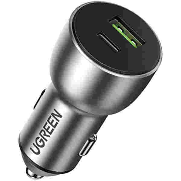 Avto polnilec 12V/24V => USB-A + USB-C 36W PD Ugreen Quick Charge 3.0 (60980)