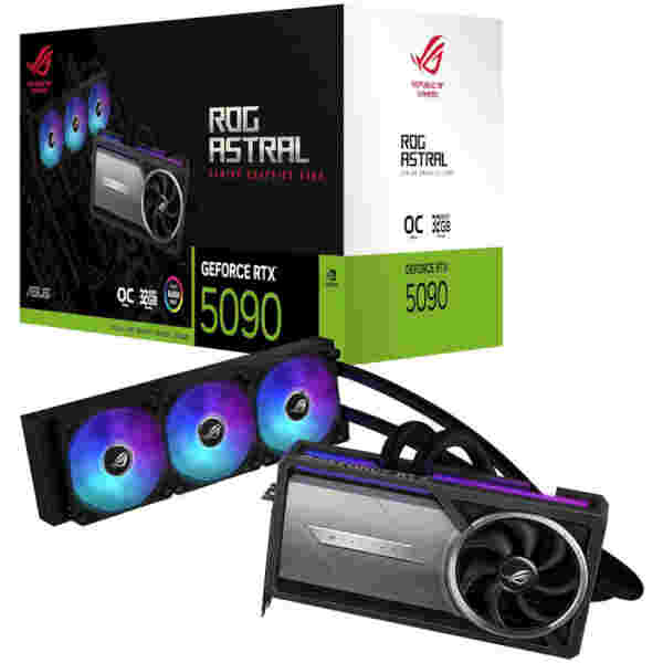 Grafična kartica nVidia RTX5090 Asus ROG Astral LC OC Edition - 32GB GDDR7 - (360mm vodno hlajenja) (90YV0LW2-M0NA00)