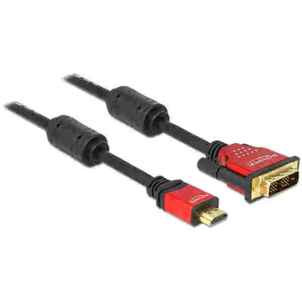 KABEL HDMI/DVI Digital (18+1) M/M  5,0m Delock pozlačeni kontakti (84344)