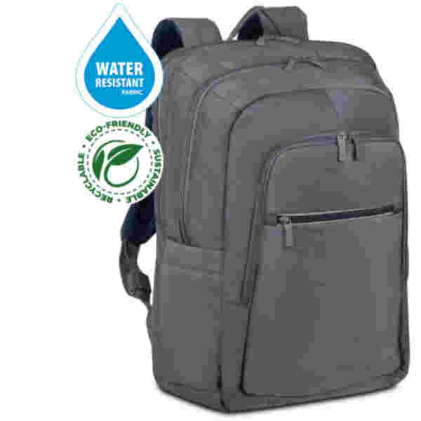 Nahrbtnik za notesnik 43,9 cm (17,3″) RivaCase iz vodoodpornega materiala siv (7596 GREY)