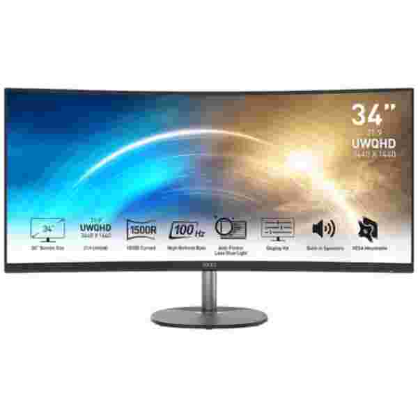 Zaslon MSI PRO MP341CQ 34.18" / UWQHD / 100Hz / 1ms MPRT / Ukrivljen / črn