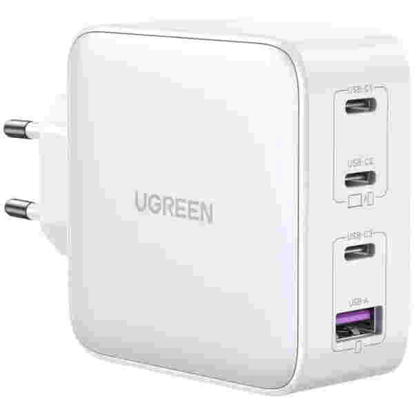 Ugreen USB-A in 3x USB-C 100W GaN hitri polnilec - box Bel