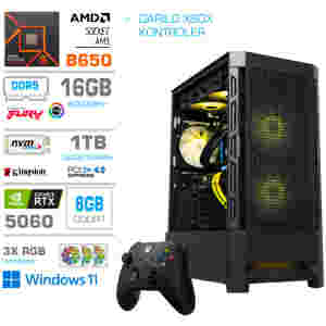 Računalnik MEGA MT S8 R5-7600/RTX5060/16GB-DDR5/1TB-4.0/750W/Win11Home/črna RGB + Estetski napajalni kabli [Rumena / Črna] * DARILO *