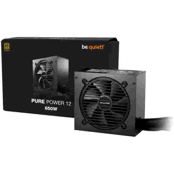 Napajalnik - 650W be quiet! Pure Power 12  80Plus Gold 92,7% ATX 3.1 (Gen5) Non modular 120mm črna (BP002EU)