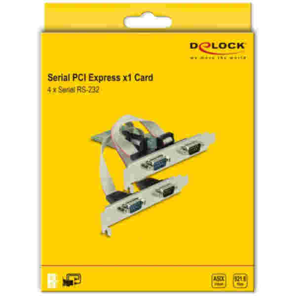 Kontroler PCI-Express => 4x serijski COM port RS232 9pin Delock + Low Profile 89557 - Image 4
