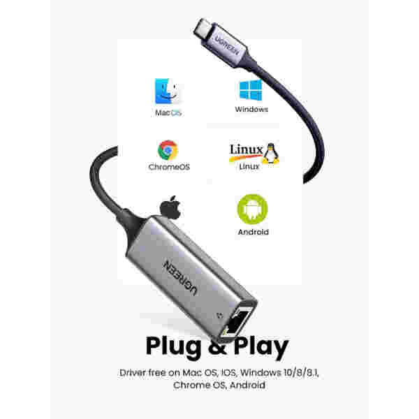 Mrežni adapter USB-C => LAN RJ45 100/1000 Ugreen gigabit (50737) - Image 3